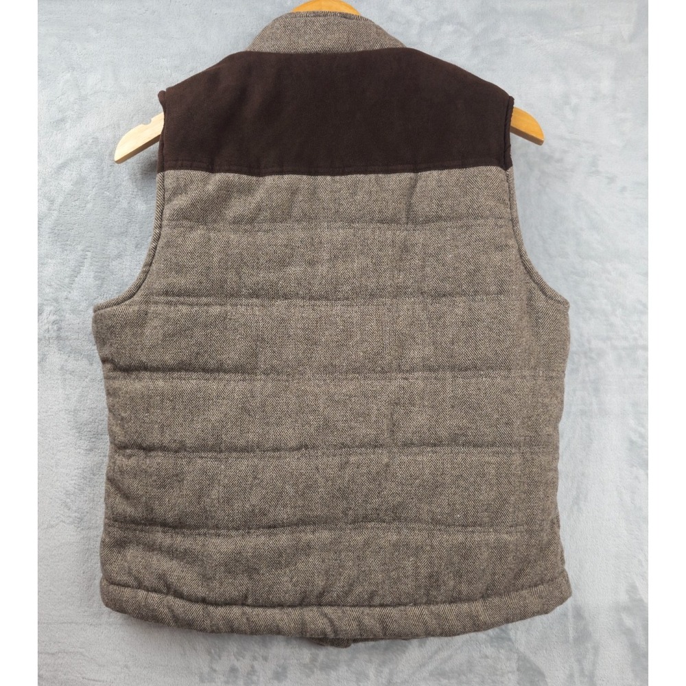 BKE Buckle Puffer Vest Brown Insulated Sleeveless Vest Jacket Medium Houndstooth - Picture 5 of 5